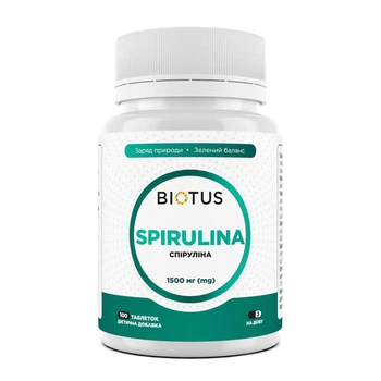 Спіруліна, Spirulina, Biotus, 500 мг, 100 таблеток