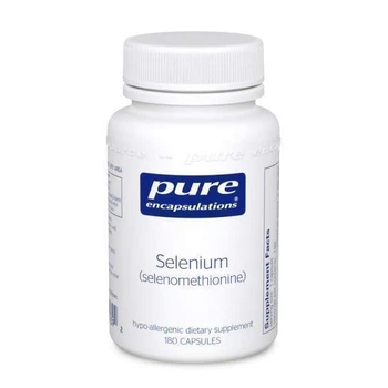 Селен (селенометіонін), Selenium (selenomethionine), Pure Encapsulations, для підтримки імунної системи, передміхурової залози, колагену та щитовидної залози, 200 мкг, 180 капсул