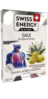 Леденцы от простуды, Herbal Lozenges Blister 20 herbs + Sage