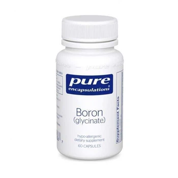 Бор (гліцинат), Boron (glycinate), Pure Encapsulations, для балансу гормонів, міцності і здоров'я кісток, сполучної тканини і метаболізму поживних речовин, 60 капсул