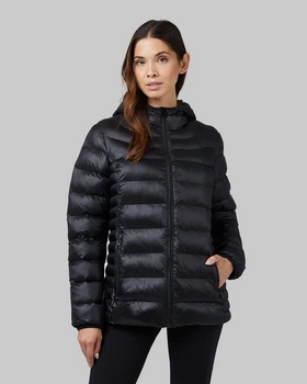 Легкая блестящая нейлоновая куртка (Еврозима) 32 Degrees Shiny Lightweight Poly-Fill Hooded Jacket Color: Black (T4FL0A54PRT-006) XL