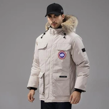 Пуховик мужской зимний Down Jacket бежевый M