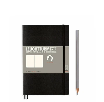 Блокнот Leuchtturm1917 Paperback B6, чорний, чисті аркуші