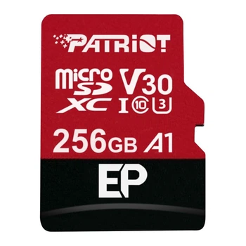 Карта пам'яті microSDXC Patriot EP Series 256 ГБ Class 10 UHS-I U3 V30 A1 до 100 МБ/с з SD-адаптером