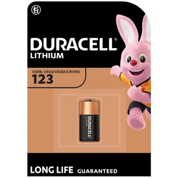 Батарейка Duracell 123 3V High Power літієва, CR123/CR123A/CR17345, 1 шт. в упаковці (5000394123106 / 5000784)