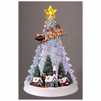 XMAS Новорічний нічник «Ліхтар» WDL-24074B, LED підсвітка, сніговий вихор з блискітками, святковий декор для дому, подарунок на Різдво та Новий рік, декоративна композиція 27,3 см