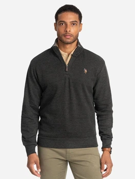 Толстовка на молнии мужская U.S. Polo Assn 11D450-Z500A(Black Heather) XL Черная (786662086223)