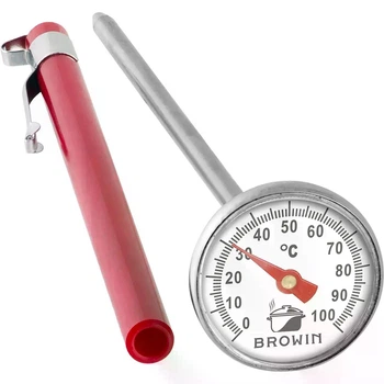 Термометр Browin 0–100 °C зонд 12,5 см, Ø2,7 см для жидкостей и мяса с футляром ДМ100100