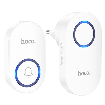 Беспроводной дверной звонок HOCO HI25 60 мелодий, 210mAh Белый