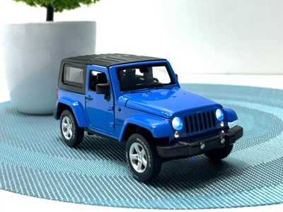 Машина металлическая Автопром Jeep Wrangler свет звук открываются двери капот 1:32 Синяя (68331)