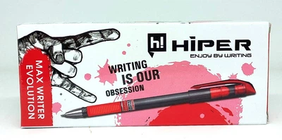 Набор ручек, масляная ручка Hiper Max Writer Evolution, 0.7мм, 2500м, красная, 10 шт в упаковке, HO-335-ES