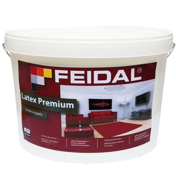 Краска латексная Feidal Latex Premium глубокоматовая для помещений с высокой нагрузкой 9 л
