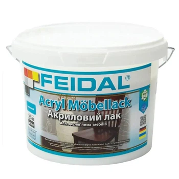 Лак глянцевый акриловый Feidal Acryl Möbellack для мебели и других поверхностей износостойкое покрытие 2.5 л