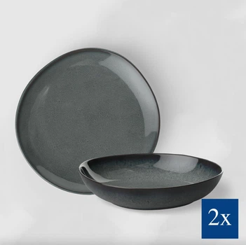 Набір тарілок Villeroy & Boch Like Lave Gris Ø23 см та Ø21 см (470 мл) 4 предмета 1042593810_4