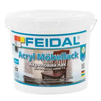 Лак глянцевый акриловый Feidal Acryl Möbellack для мебели и других поверхностей износостойкое покрытие 5 л