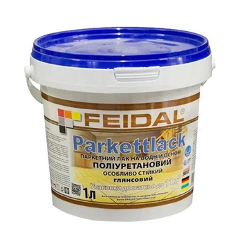 Лак для паркету Feidal Acryl Parkettlack глянець поліуретановий для меблів, дверей 1 л