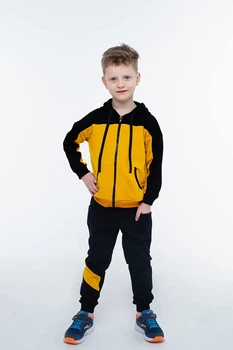 Костюм для хлопчика ТМ Vidoli В-21639W чорний+горчичний 116 см