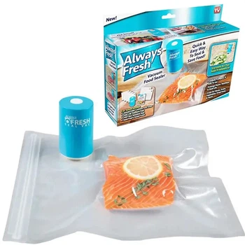 Вакуумный упаковщик Vacuum Sealer Always Fresh с пакетами портативный на батарейках