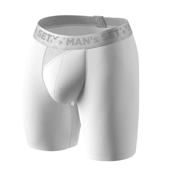 Чоловічі анатомічні боксери із бавовни із сіткою, Anatomic Long 2.0 Light, Silver Series, білий 3XL SSL140-05