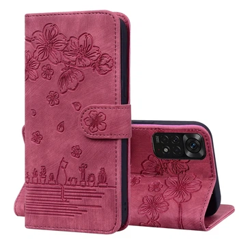 Чехол-книжка SHLab SakuraCat для Xiaomi Redmi Note 12 Pro 4G (микрозамша) Wine (41564-42)