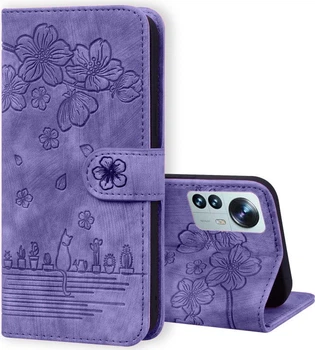 Чехол-книжка SHLab SakuraCat для Xiaomi Redmi Note 12S (микрозамша) Lilac (41567-3B)