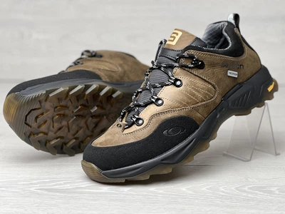 Мужские кожаные кроссовки Salomon Contagrip Olive 43