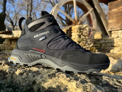 Спортивні шкіряні черевики, кросівки термо Salomon Contagrip Gore-Tex Denim 43