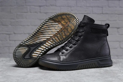 Зимние спортивные ботинки, кроссовки кожаные на меху Philipp Plein V1 44