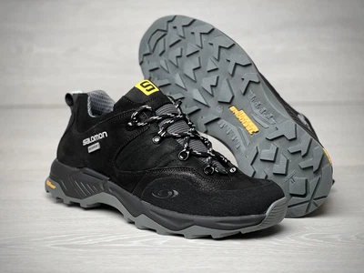 Мужские кожаные кроссовки Salomon Contagrip Black 44