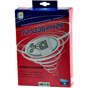 Мішок для пилососа одноразовий мікроволокно СЛОН UNI C-III c (5шт) універсальний