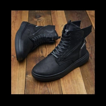 Зимові шкіряні кросівки на хутрі Diesel Black Wing 41
