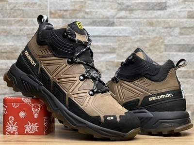 Спортивные кожаные ботинки, кроссовки термо Salomon Ranger Gore-Tex Coyote