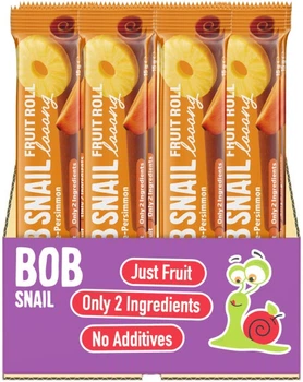 Упаковка фруктово-ягідних цукерок Bob Snail Fruit Roll Looong Натуральні Хурма-ананас 15 г х 30 шт (4820287102442)