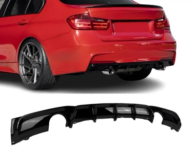 Диффузор накладка заднего бампера M-Performance BMW 3 series F30 2012-2018 под две одинарные выхлопные трубы ГЛЯНЦЕВЫЙ 0---0 для BMW 3 series F30 2012-2018 (8177)