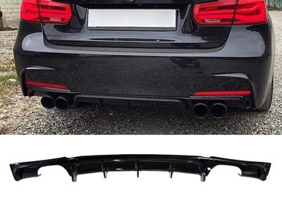 Диффузор накладка заднего бампера M-Performance BMW 3 series F30 2012-2018 под две двойные выхлопные трубы ГЛЯНЦЕВЫЙ 00--00 для BMW 3 series F30 2012-2018 (8178)