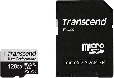 Карта памяти Transcend Ultra Performance 340S microSDXC 128GB UHS-I U3 V30 + SD-адаптер (TS128GUSD340S)