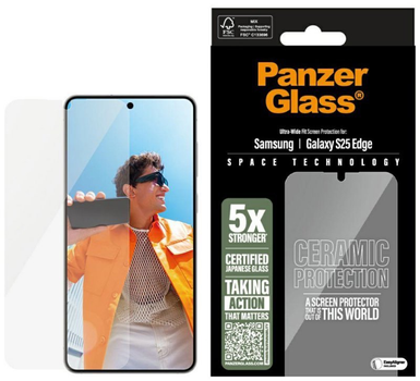 Szkło hartowane PanzerGlass Ceramic Screen Protector Ultra-Wide Fit do Samsung Galaxy S25 Edge (PAN001156)