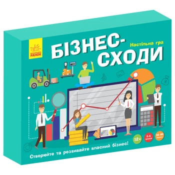 Настольная игра "Бизнес-лестница" Ранок РЛ902037У кубик, 5 фишек игроков