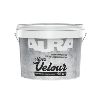 Декоративная акриловая краска Aura Velour Silver покрытие с эффектом бархата 10 л