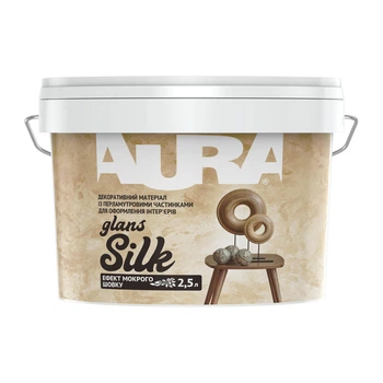 Декоративная акриловая краска Aura Silk Glans покрытие с эффектом мокрый шелк 2,5 л