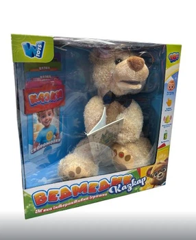 Ведмедик казкар 31515 WToys, УКРАЇНСЬКОЮ МОВОЮ, 15 аудіоказок, 5 карток із казками, скоромовки та звукові ефекти, рухливий ротик