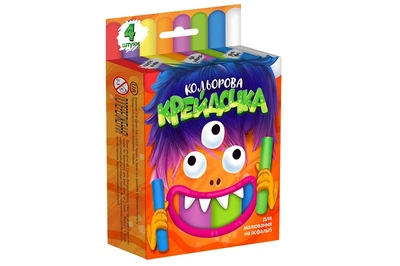 Крейда кольорова серії "Крейдочка" великі 4 кольори KRD-02-03U "Danko Toys"