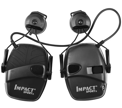 Наушники активные Impact Sport AU Black с креплением на шлем черные