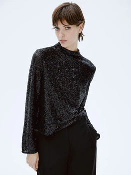 Блузка женская H&M 1253192005c36 S Черная (KC1000000053856)
