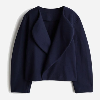 Пальто осеннее женское H&M 1228434006c36 L Темно-синее (KC1000000053925)