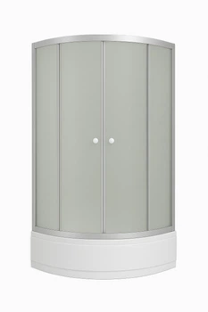 Душова кабіна з глибоким піддоном KO&PO 7125-90-F 90х90x195см матове скло розсувні двері (C10248)