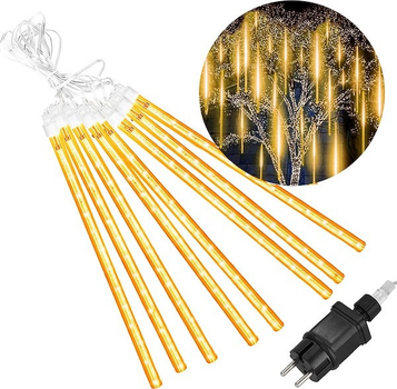 Kurtyna świetlna Springos CL1214 Meteory 144 LED Biała ciepła (5907719422299)
