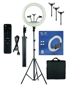 LED лампа RL-18 18D с пультом кольцевая 45 см