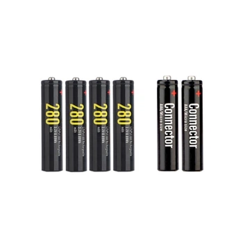 Аккумулятор 10440/AAA LiFePo4 Soshine набор 4шт 10440-3.2-280 +2 обманки, 280mAh, 0.84A, 3.6/3.2/3.0V, Black, Box