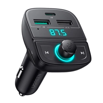 АЗП із FM-модулятором UGREEN CD229 FM&Bluetooth Transmitter&Car Charger + TF Slot Black (UGR-80910)